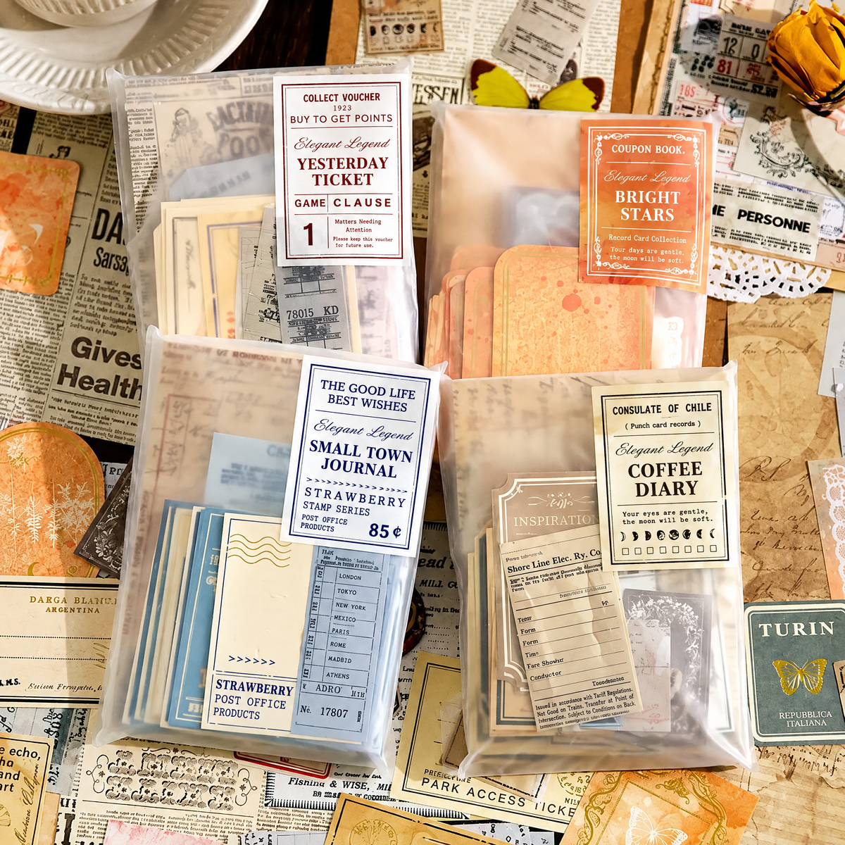 Virexoo™ Vintage Keepsake Journaling Ephemera Kit — Scrapbook Paper Pack, Retro Collage Supplies & Junk Journal Materials
