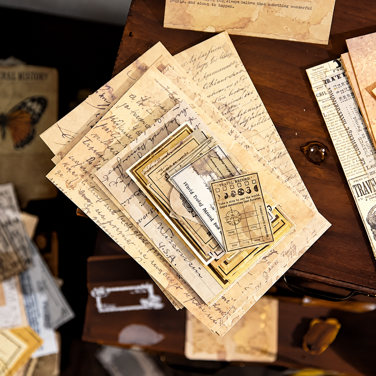 Virexoo™ Vintage Keepsake Journaling Ephemera Kit — Scrapbook Paper Pack, Retro Collage Supplies & Junk Journal Materials