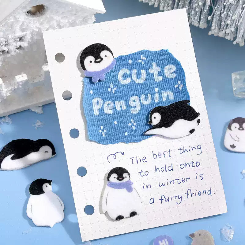 Virexoo™ Letters From the Arctic Felt Stickers — Penguin & Seal Stickers, Cute Scrapbook & Planner Decorations