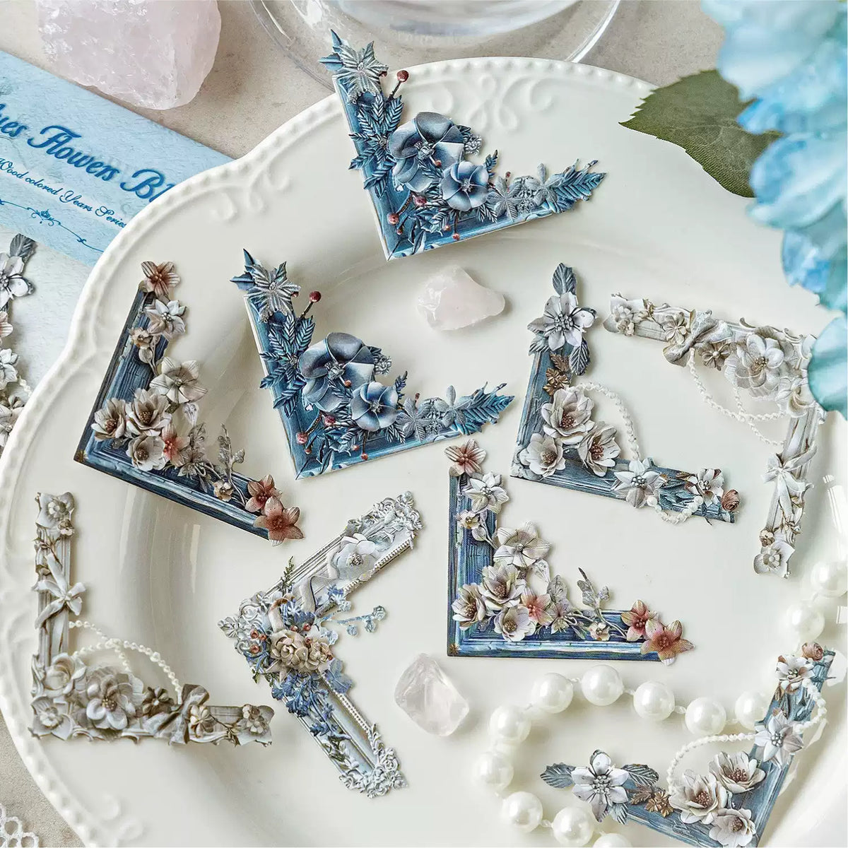 Virexoo™ Classical Years Die-Cut Embossed Collage Cards — Vintage Botanical Ephemera, Scrapbook Frames & Journaling Decorations