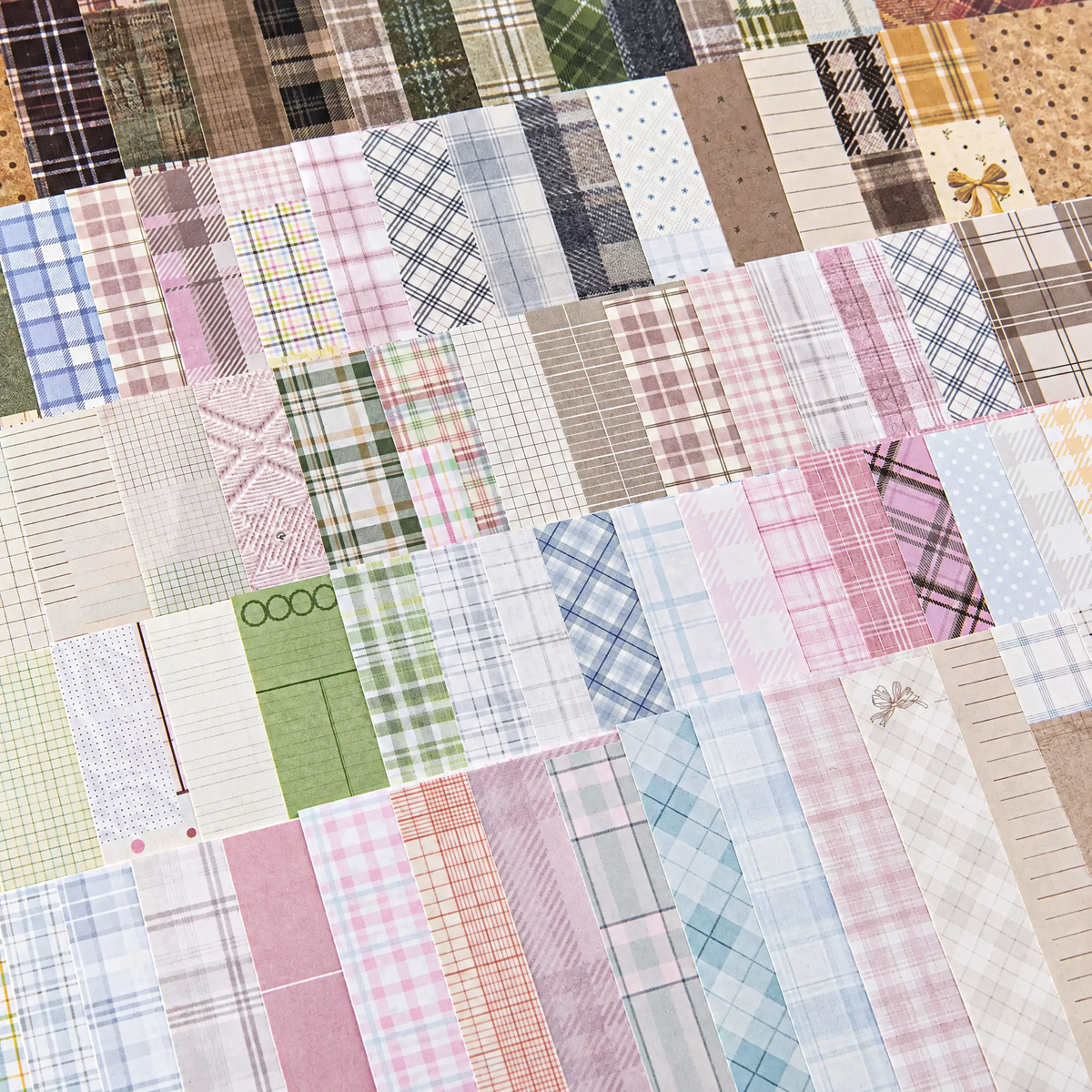 Virexoo™ Plaid Market Vintage Scrapbook Paper — Gingham Collage Sheets, Journaling Background Paper & Craft Ephemera