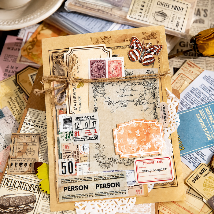 Virexoo™ Vintage Keepsake Journaling Ephemera Kit — Scrapbook Paper Pack, Retro Collage Supplies & Junk Journal Materials