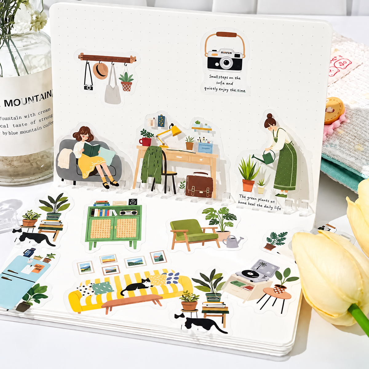 Virexoo™ Light Up Everyday Lifestyle Sticker Pack — Cozy Home Stickers, Planner Decor & Aesthetic Journaling Supplies